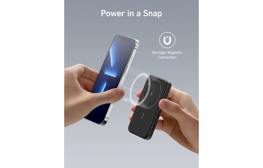 Anker 621 Magnetic Battery (MagGo) 5000mah Magnetic Power Bank - Black