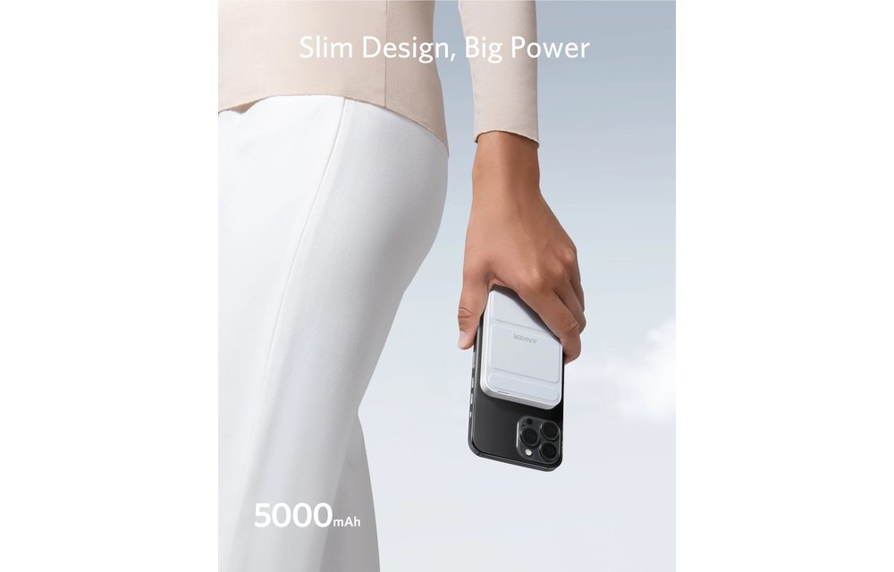 Anker 622 Magnetic Battery (MagGo) 5000mah Magnetic Power Bank with Stand - White