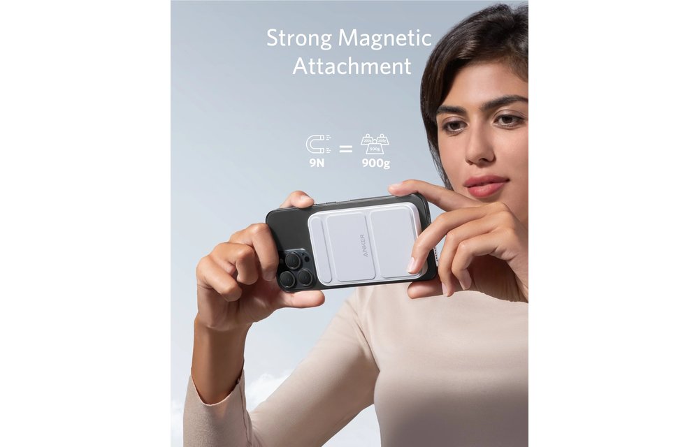 Anker 622 Magnetic Battery (MagGo) 5000mah Magnetic Power Bank with Stand - White