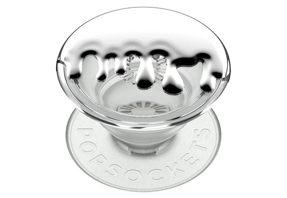 PopSockets PopGrip Premium - Chrome Drip Silver