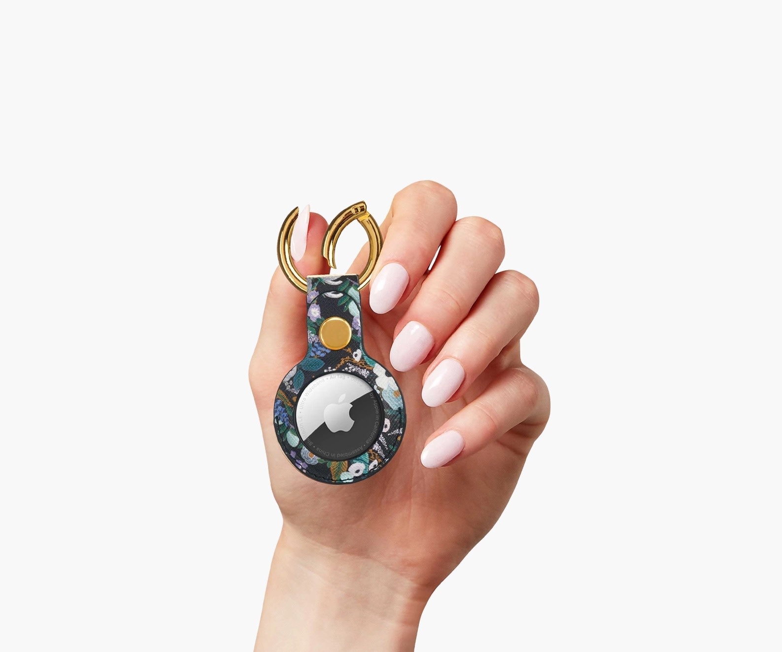 Rifle Paper Co Clip Ring for Apple Airtag - Garden Party Blue