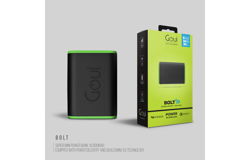 Goui Bolt Mini Power Bank PD+ 10’000mAh - Black