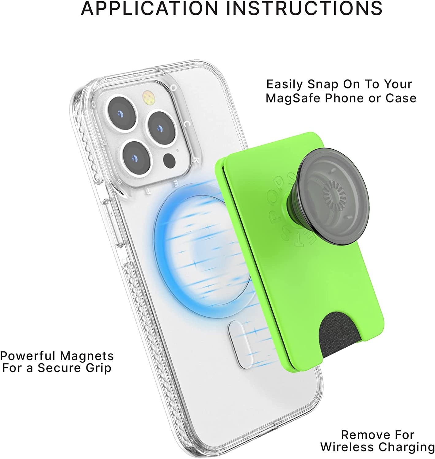 PopSockets PopWallet Plus for Apple MagSafe - Slime Green