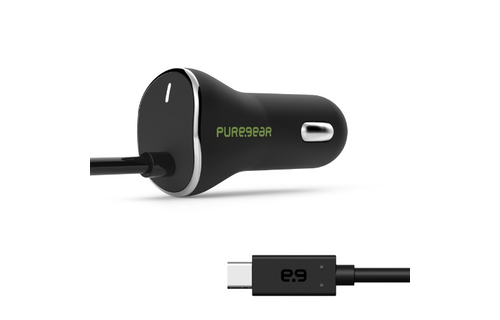 PureGear Car Charger With USB-C Connector 15W - Black