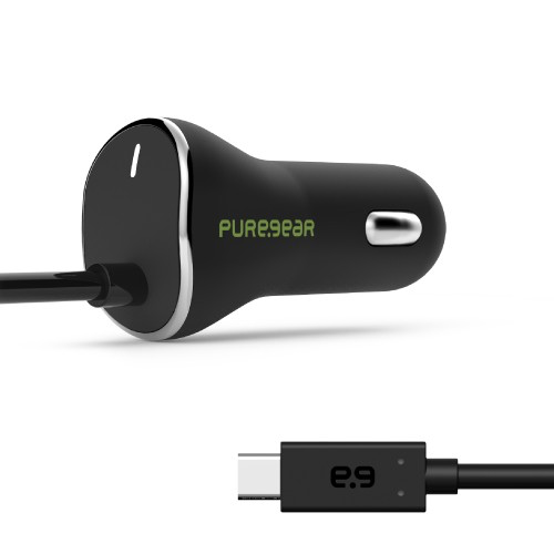 PureGear Car Charger With USB-C Connector 15W - Black