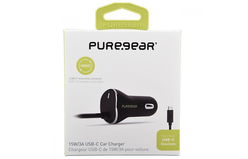 PureGear Car Charger With USB-C Connector 15W - Black