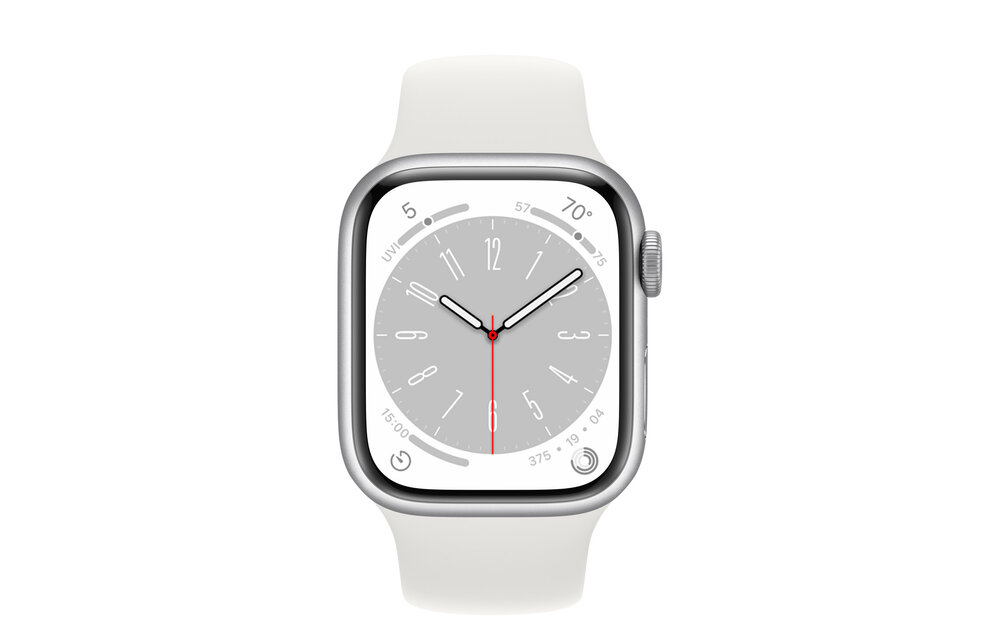 Apple Watch Series 8 GPS, 41mm Aluminum Case with Silver Sport Band - Silver