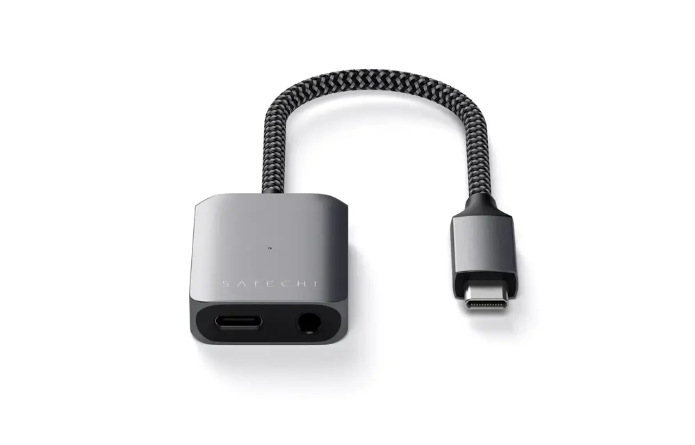 Satechi Type-C to 3.5mm Audio with PD Charging Adapter - Space Gray