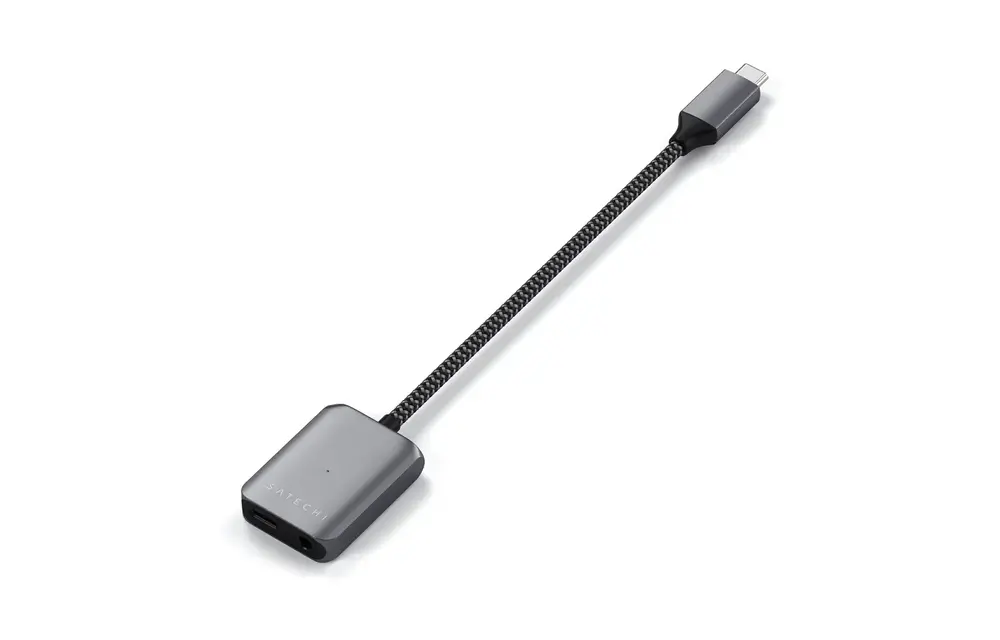 Satechi Type-C to 3.5mm Audio with PD Charging Adapter - Space Gray