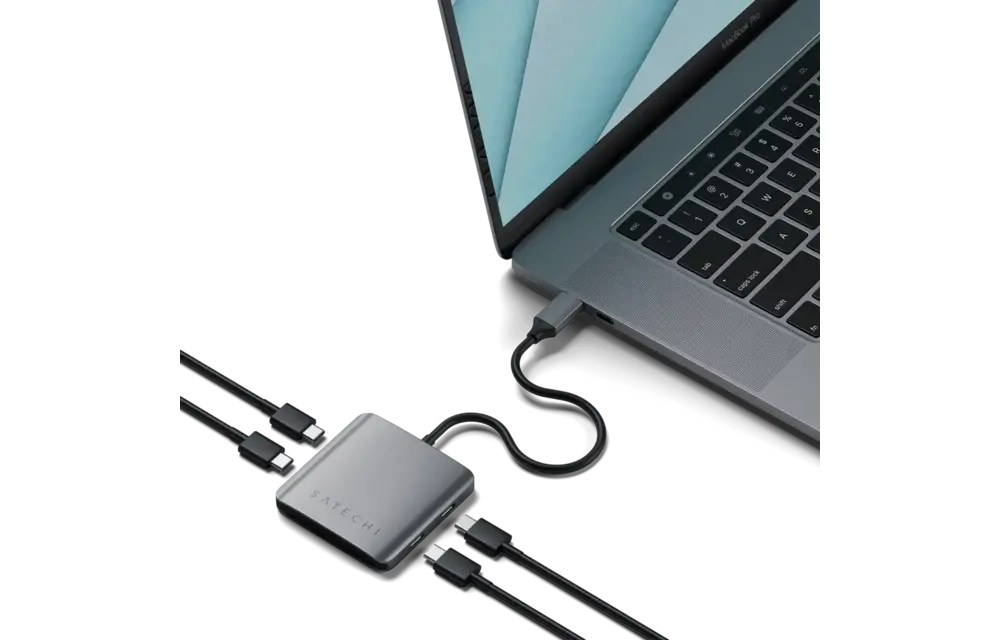 Satechi Aluminium 4 Port USB-C Hub - Space Grey