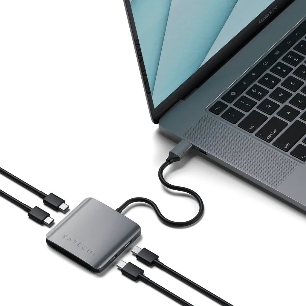 Satechi Aluminium 4 Port USB-C Hub - Space Grey