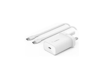 Belkin USB C PF 3.0 Wall Charger 25W + 1m USB C-C  Cable - White