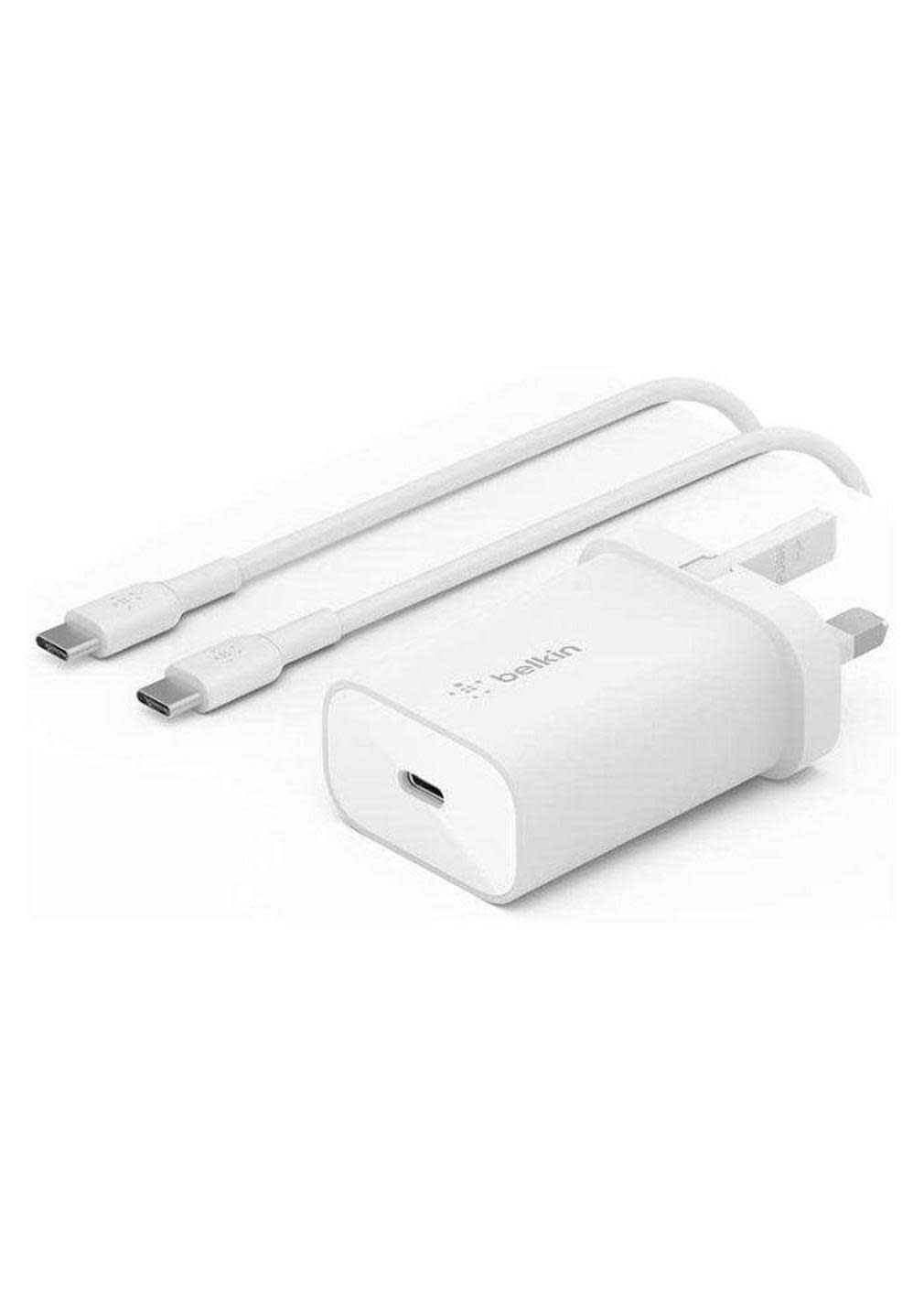 Belkin USB C PF 3.0 Wall Charger 25W + 1m USB C-C  Cable - White