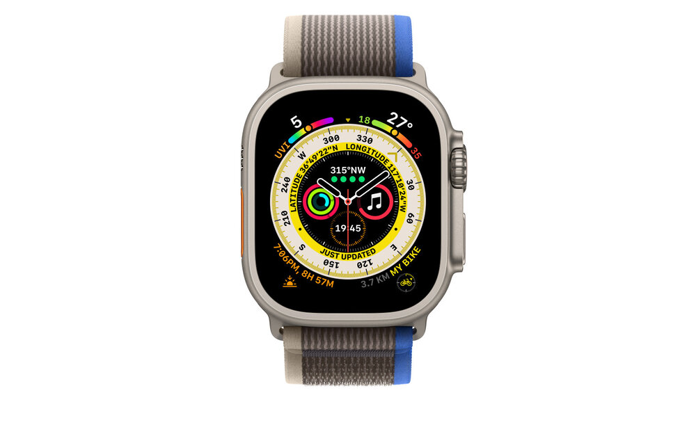 Apple Watch Trail Loop Band for 44/45/49mm M/L - Blue/Gray