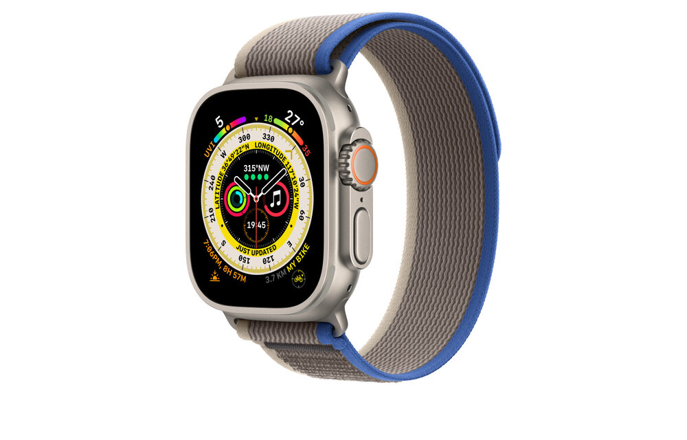 Apple Watch Trail Loop Band for 44/45/49mm M/L - Blue/Gray