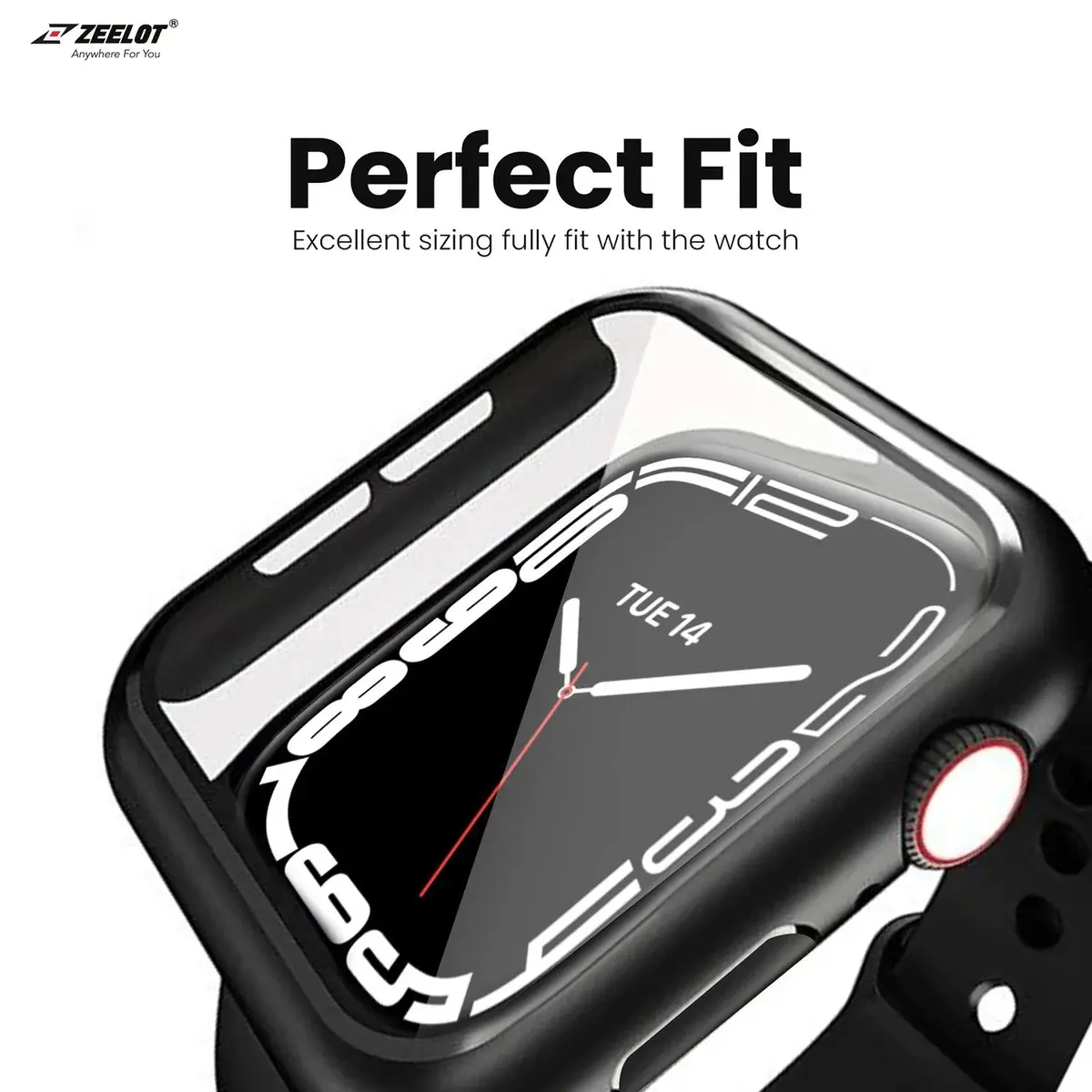 Zeelot PIshield Ultimate Protection 2 in 1 Case for Apple Watch Series 7/8/9  41mm - Clear