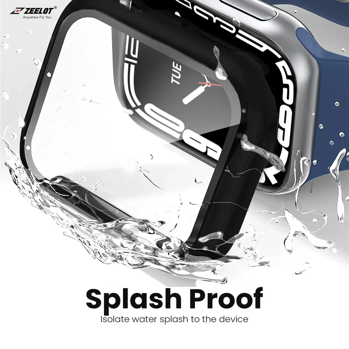 Zeelot PIshield Ultimate Protection 2 in 1 Case for Apple Watch Series 7/8/9  41mm - Clear