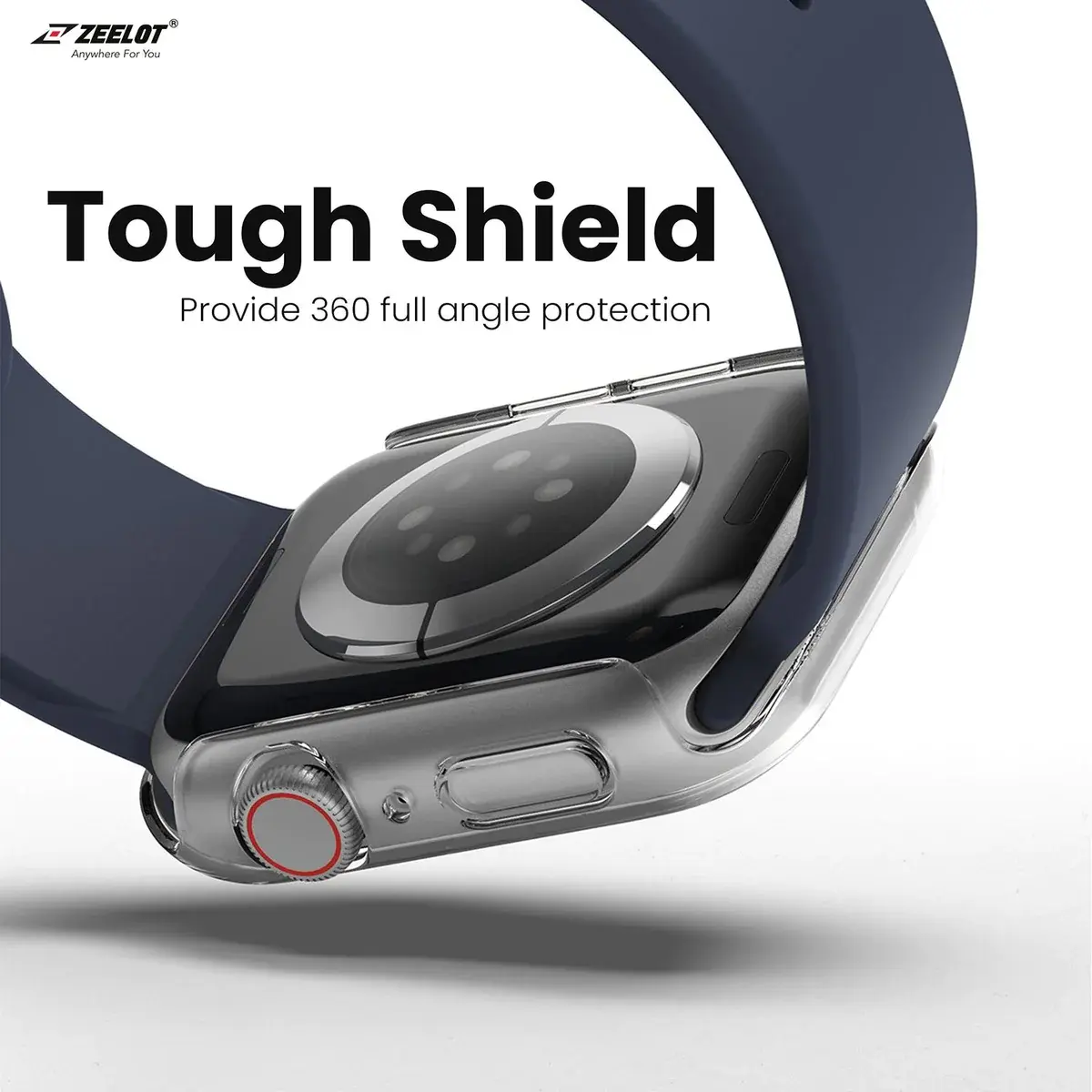 Zeelot PIshield Ultimate Protection 2 in 1 Case for Apple Watch Series 7/8/9  41mm - Clear