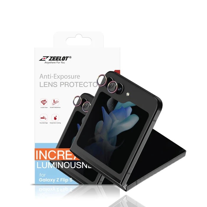 ZEELOT Pishield Series Titanium Alloy Lens Protector for Z Flip  5 - Iridescent