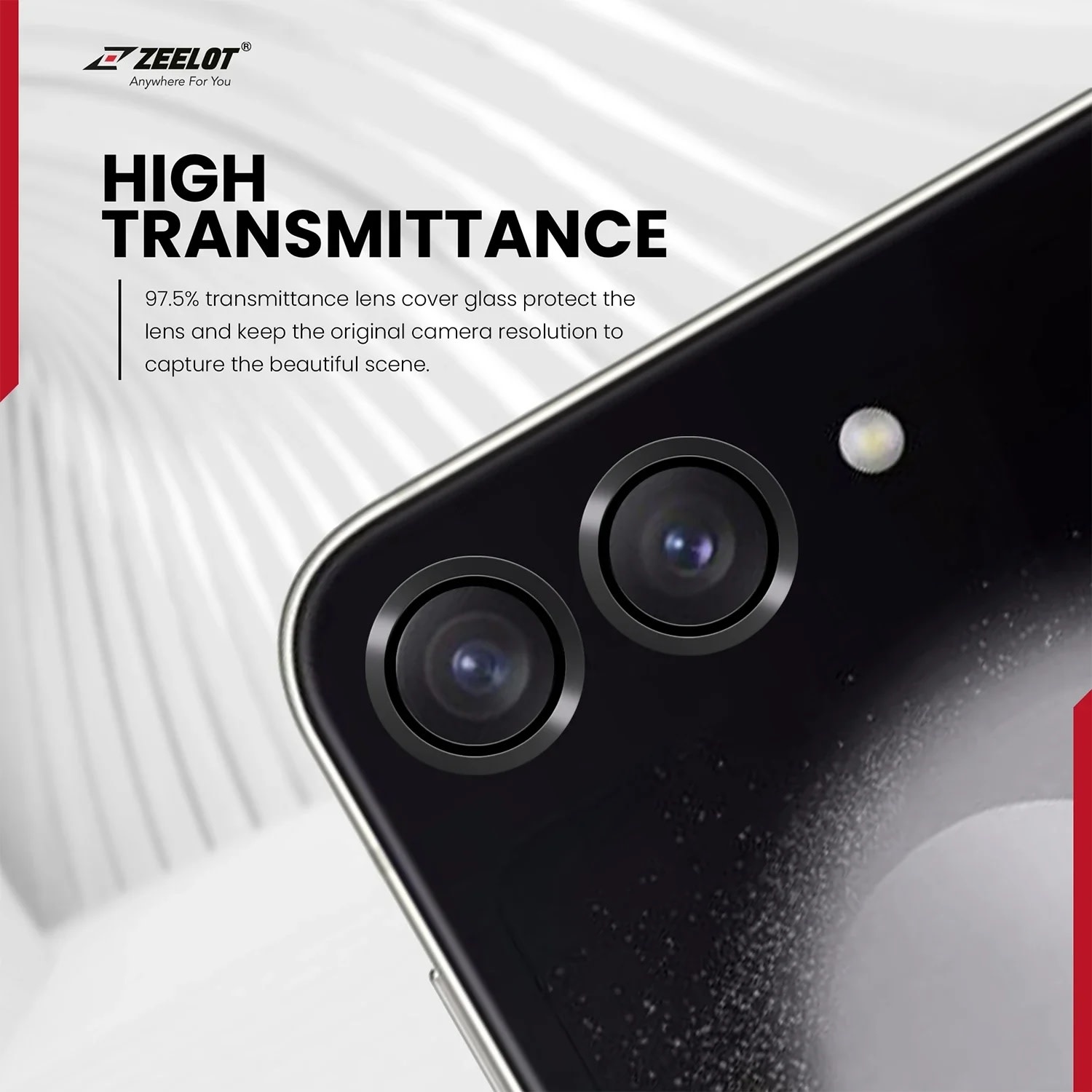 ZEELOT Pishield Series Titanium Alloy Lens Protector for Z Flip 5 - Iridescent