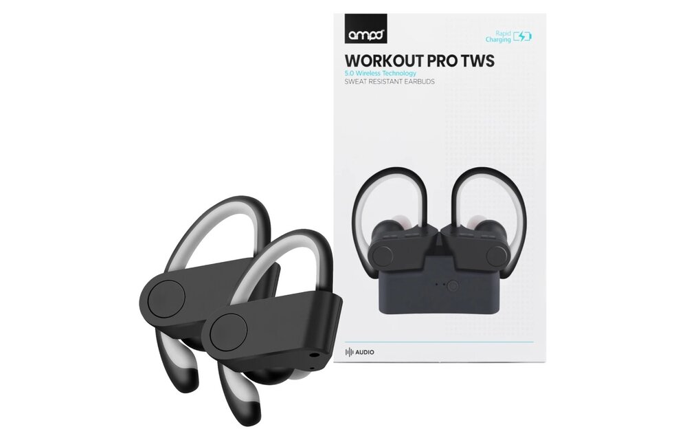 AMPD Active 5.0 Sport-Fit True Wireless Bluetooth In Ear Headphones - Black