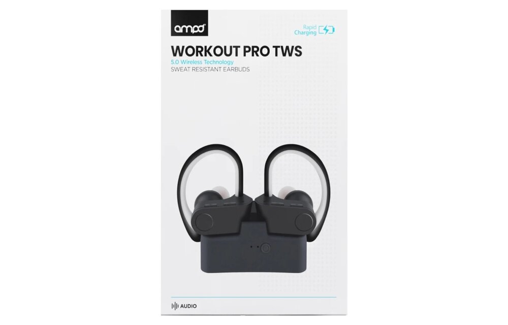 AMPD Active 5.0 Sport-Fit True Wireless Bluetooth In Ear Headphones - Black