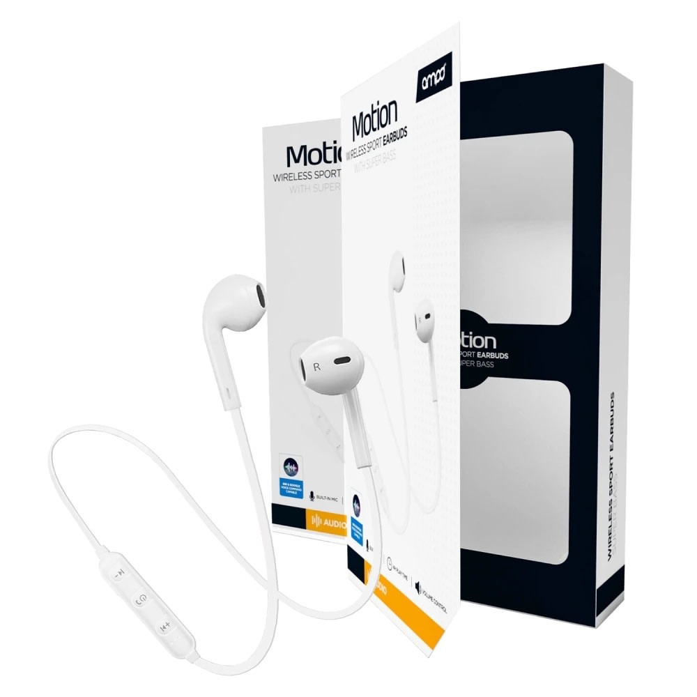 AMPD Sport Fit In Ear Wired Headphones - White