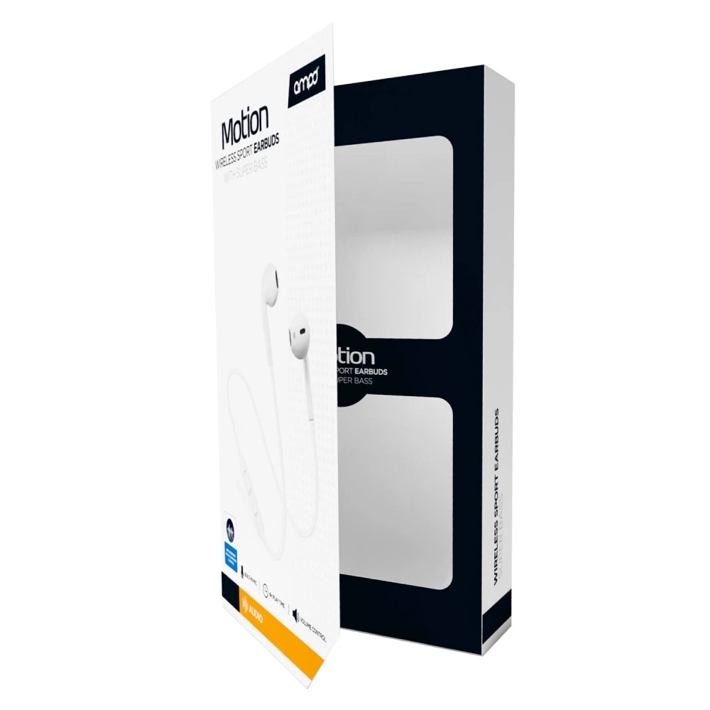 AMPD Sport Fit In Ear Wired Headphones - White