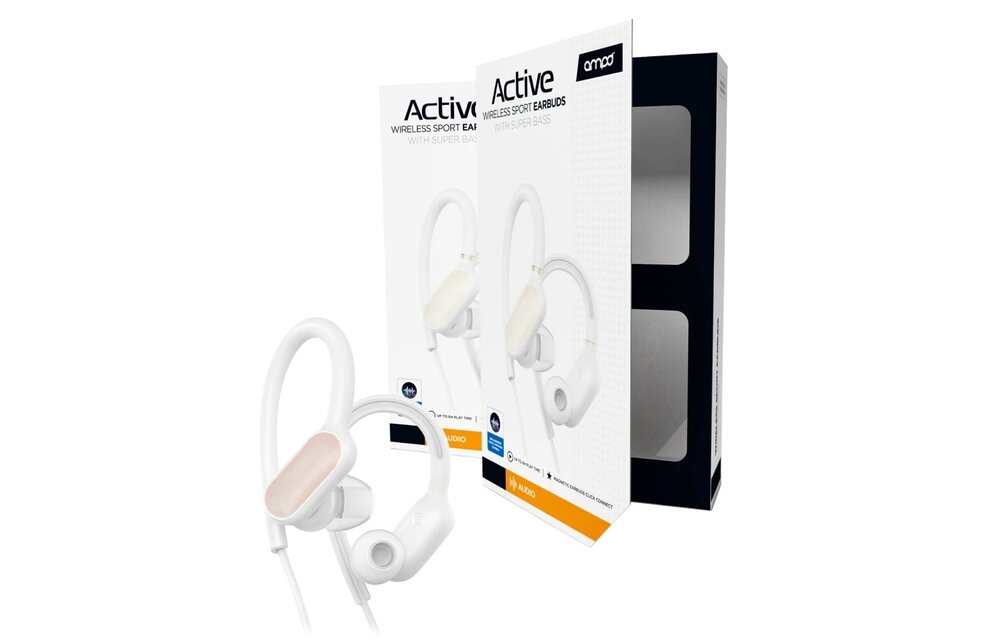 AMPD Active 4.2 Sport-Fit Bluetooth In Ear Headphones - White