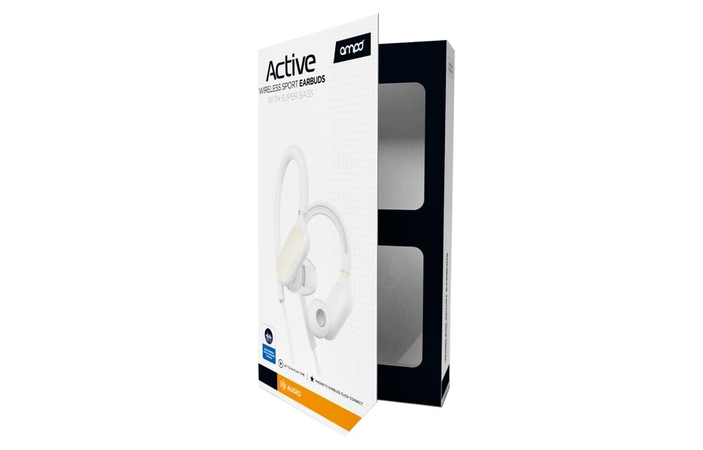 AMPD Active 4.2 Sport-Fit Bluetooth In Ear Headphones - White