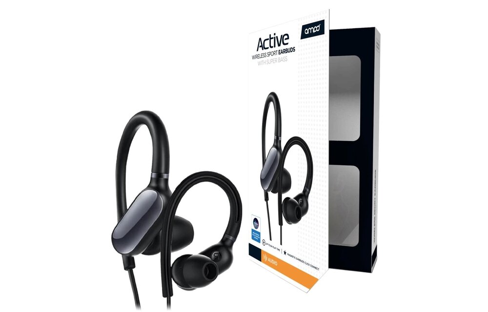 AMPD Active 4.2 Sport-Fit Bluetooth In Ear Headphones - Black