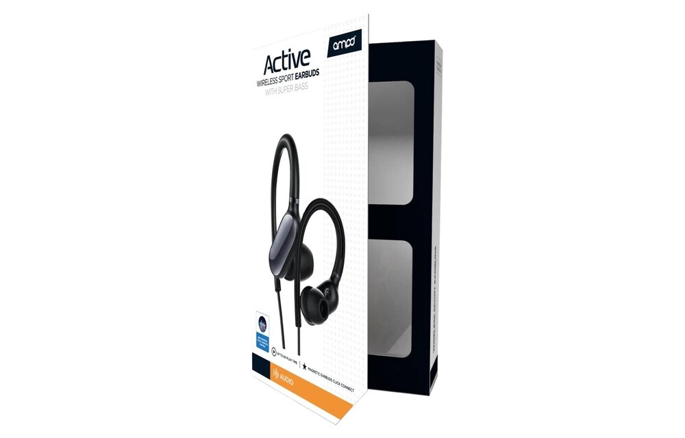 AMPD Active 4.2 Sport-Fit Bluetooth In Ear Headphones - Black