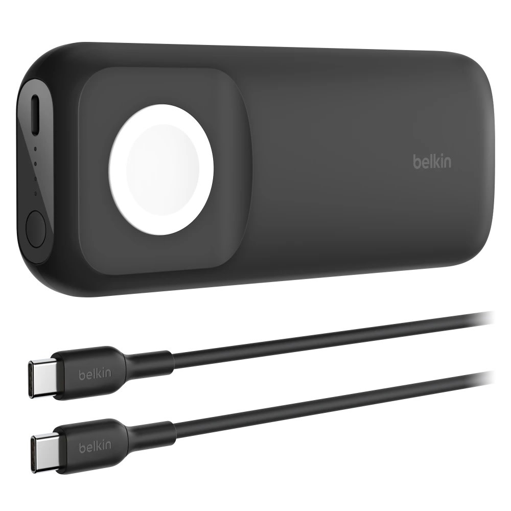 Belkin Boost Charge Pro Fast Wireless Charger and Power Bank 10,000 mAh for Apple Watch , AirPods, iPhone 10K - Black