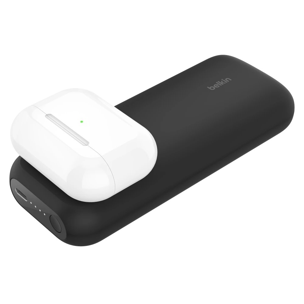 Belkin Boost Charge Pro Fast Wireless Charger and Power Bank 10,000 mAh for Apple Watch , AirPods, iPhone 10K - Black