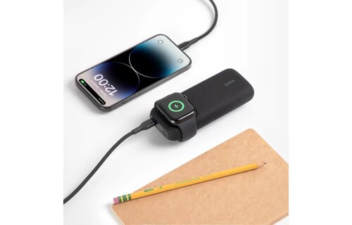 Belkin Boost Charge Pro Fast Wireless Charger and Power Bank 10,000 mAh for Apple Watch , AirPods, iPhone 10K - Black