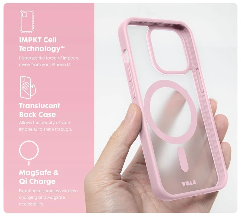 LAUT Huex Protect MagSafe Case for iPhone 14 Plus /15 Plus - Pink
