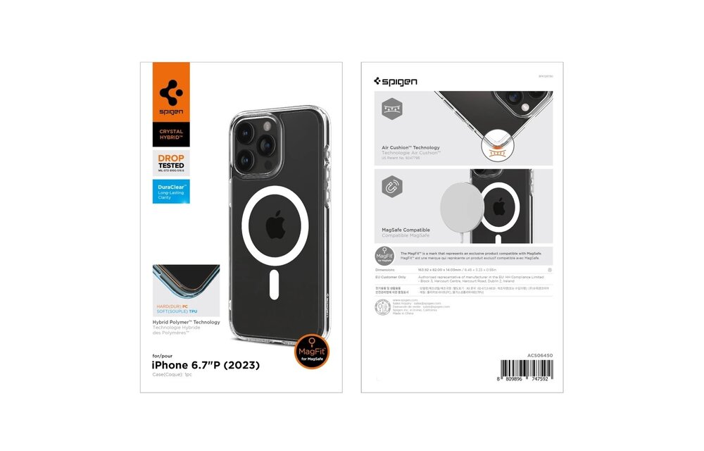 Spigen Crystal Hybrid MagSafe Case for iPhone 15 Pro Max - White/Clear