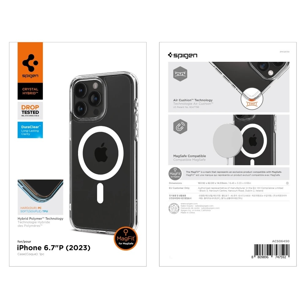 Spigen Crystal Hybrid MagSafe Case for iPhone 15 Pro Max - White/Clear