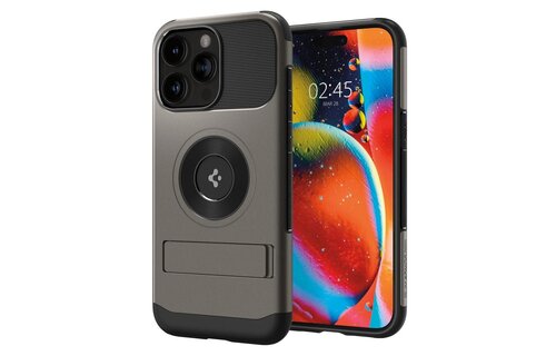 Spigen Slim Armor Kickstand MagSafe Case for iPhone 15 Pro - Gunmetal