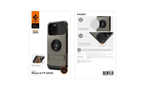 Spigen Slim Armor Kickstand MagSafe Case for iPhone 15 Pro Max - Gunmetal