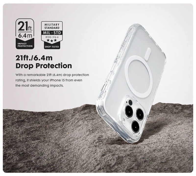 LAUT Crystal Matter X MagSafe Case for iPhone 15 Pro - Crystal