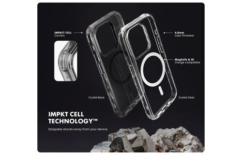 LAUT Crystal Matter X MagSafe Case for iPhone 15 Pro Max - Black Crystal