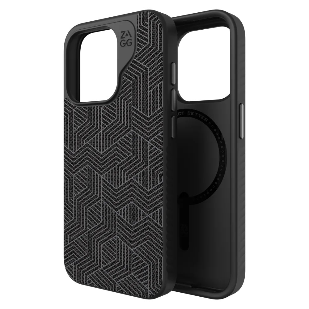 ZAGG London Snap MagSafe Case for iPhone 15 Pro - Black Geo