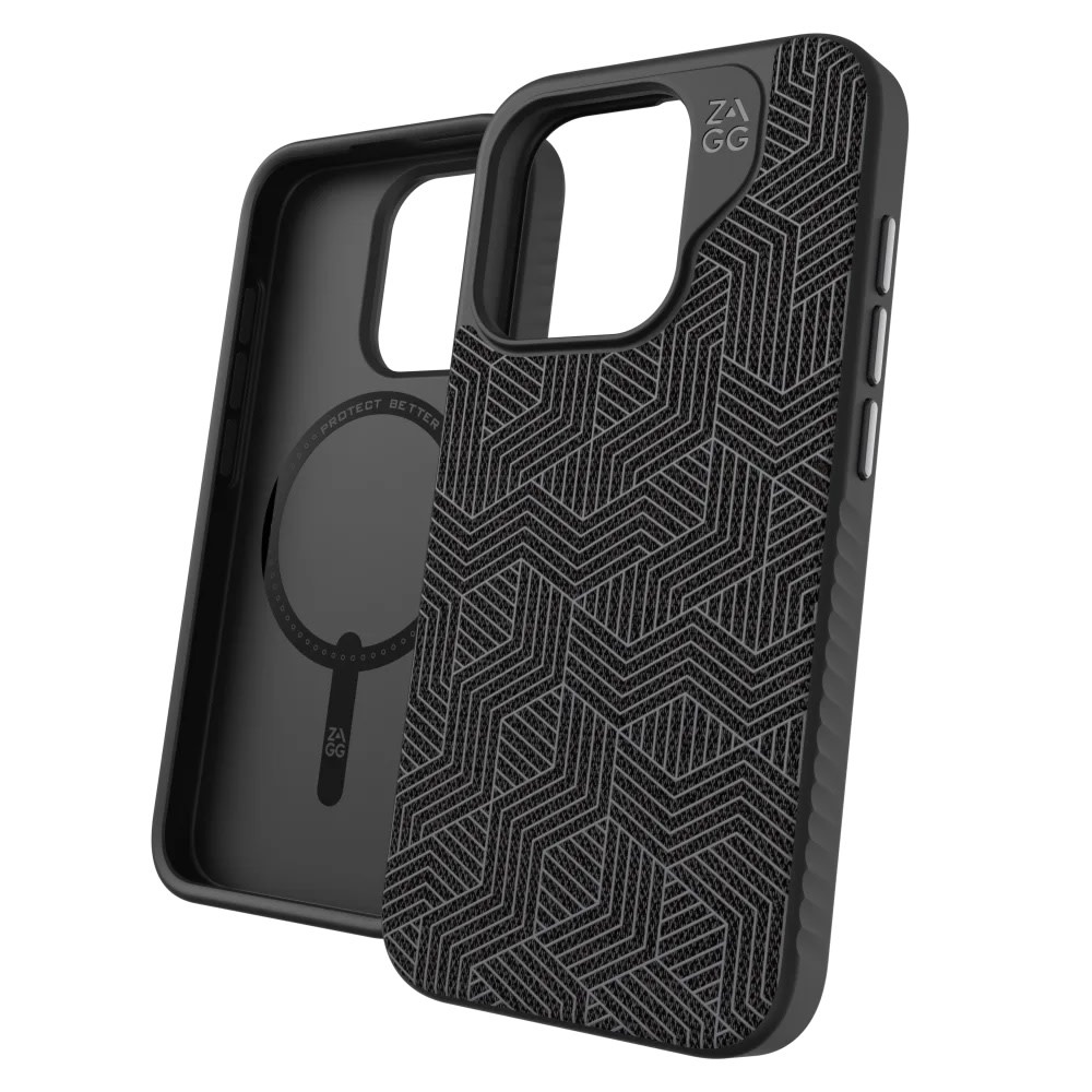 ZAGG London Snap MagSafe Case for iPhone 15 Pro - Black Geo