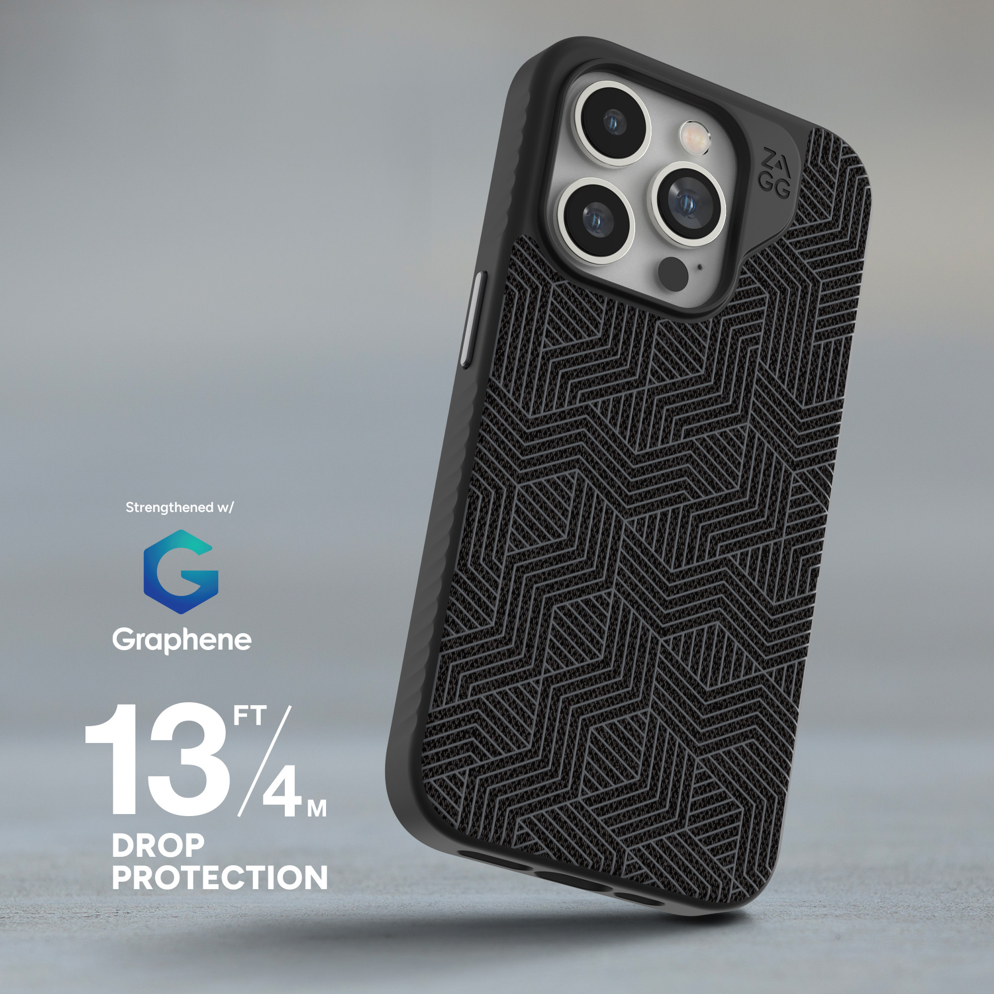 ZAGG London Snap MagSafe Case for iPhone 15 Pro - Black Geo