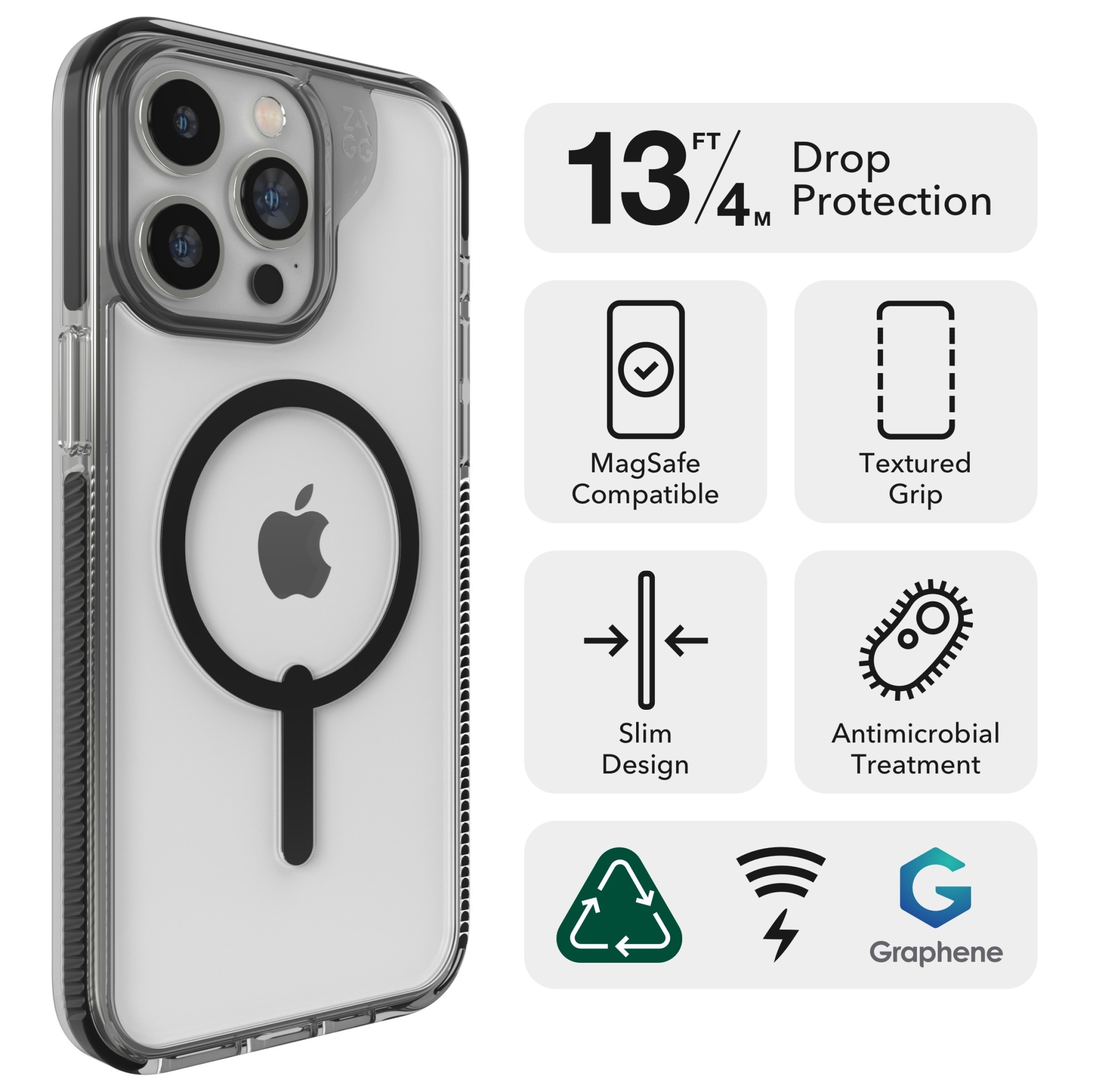 ZAGG Santa Cruz Snap MagSafe Case for iPhone 15 Pro Max - Blue