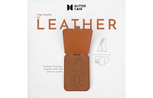 Buttercase Magnetic MagSafe Leather Card Holder with Stand - Saddle Brown