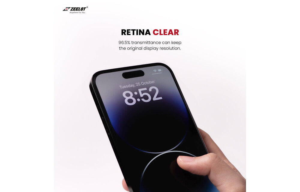 Zeelot 2.5D+ Solidsleek Screen Protector  for iPhone 15 - Retina Clear