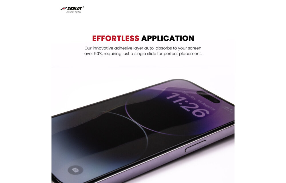 Zeelot 2.5D+ Solidsleek Screen Protector  for iPhone 15 - Retina Clear