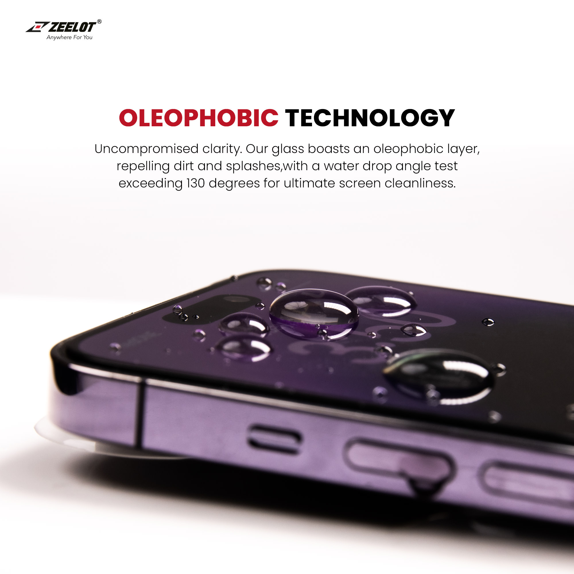 Zeelot 2.5D+ Solidsleek Screen Protector  for iPhone 15 - Retina Clear